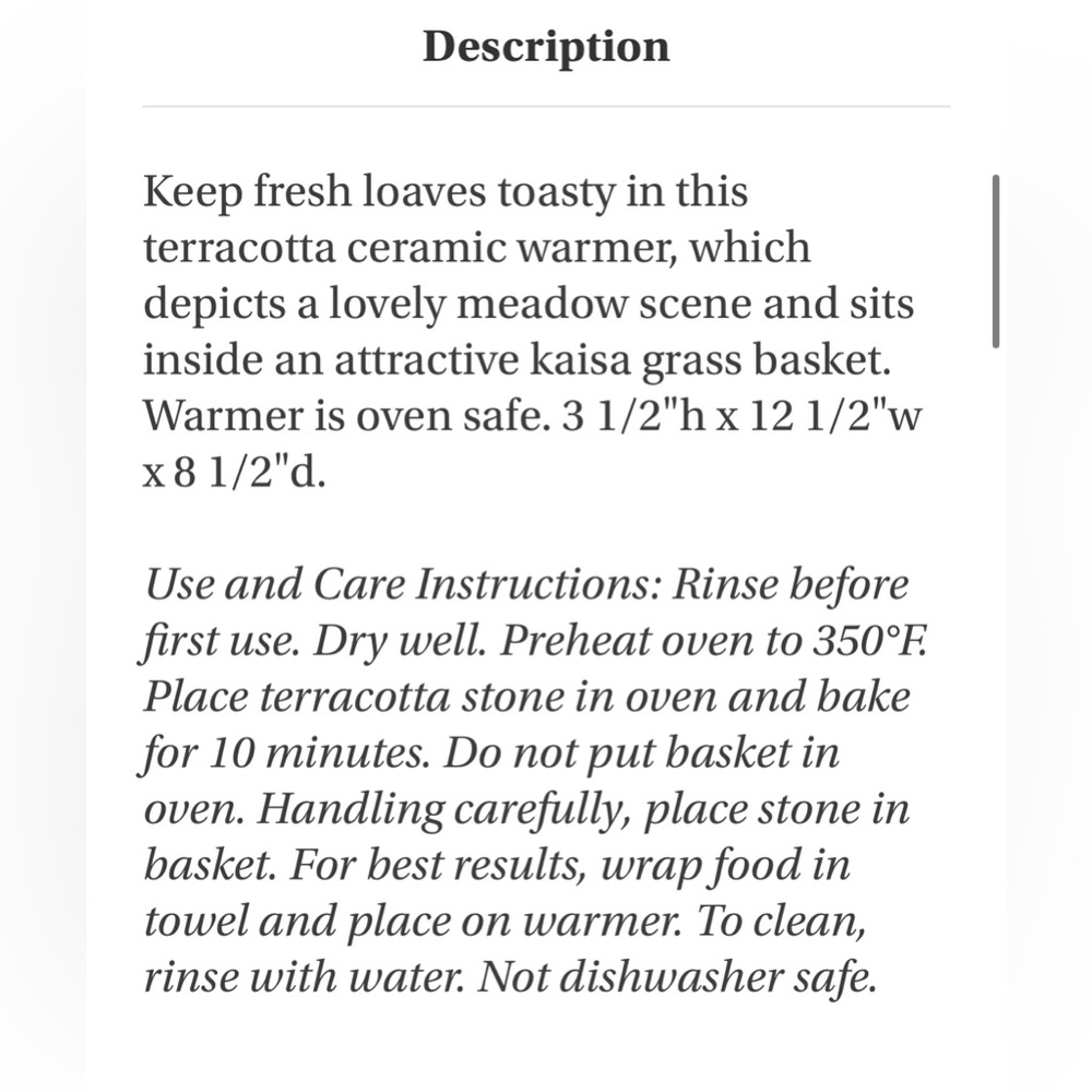 *NIB* Serrv International Fair Fields Breadwarmer - Picture 2 of 7